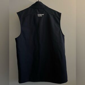 100% Authentic Goldman Sachs Vest Men Size M Navy Blue Full Zip Embroidered